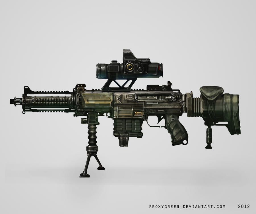Tech Rifles Deviantart Rifle concept by ProxyGreen on DeviantArt