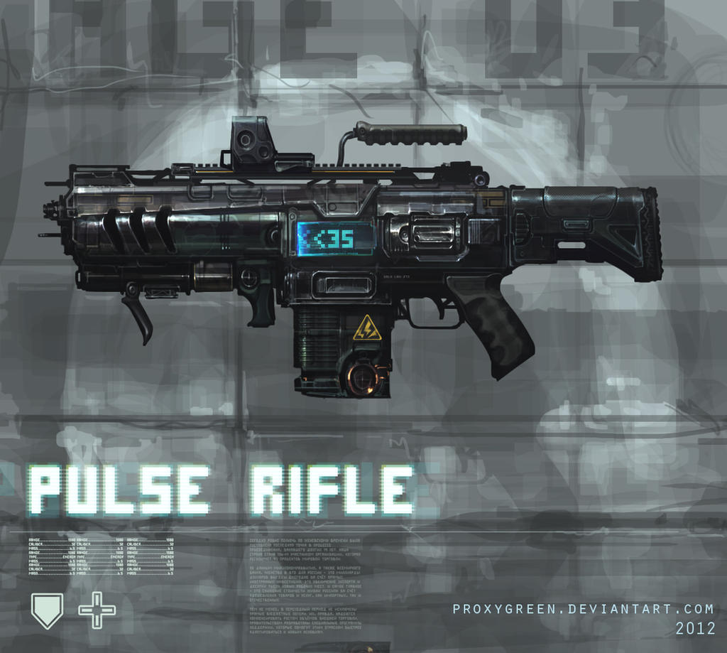 Prodigy Pulse Rifle Pulse rifle weapon concept by ProxyGreen on DeviantArt