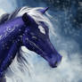 Blue and White Horse