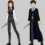 Anna Devane and Duke Lavery in Hogwarts