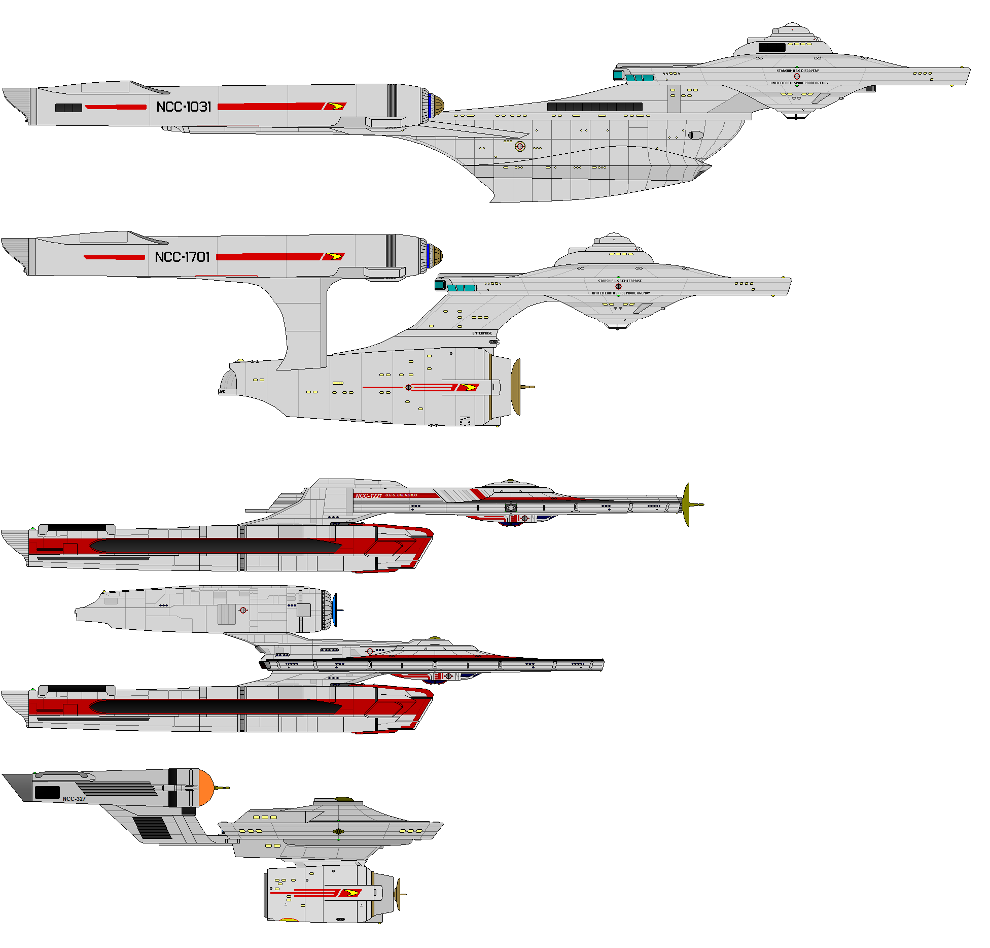 Star Trek Castaways: Discovery era Fleet chart WIP