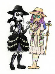 goth and pastel plague doctors