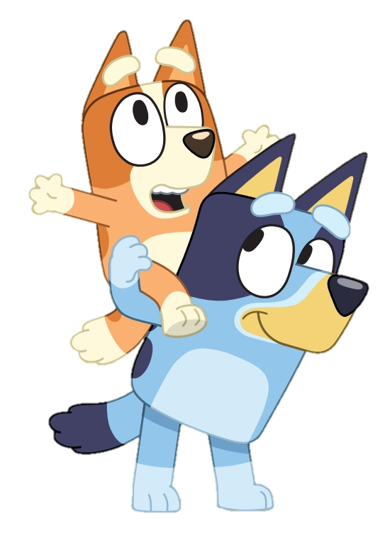 Bluey carrying Bingo - A Bluey PNG by CrossoverKing16 on DeviantArt