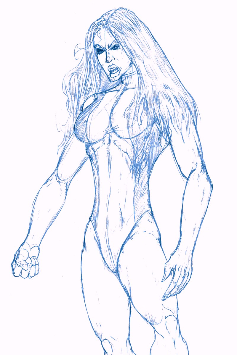 BLUE SKETCH 37 She Hulk