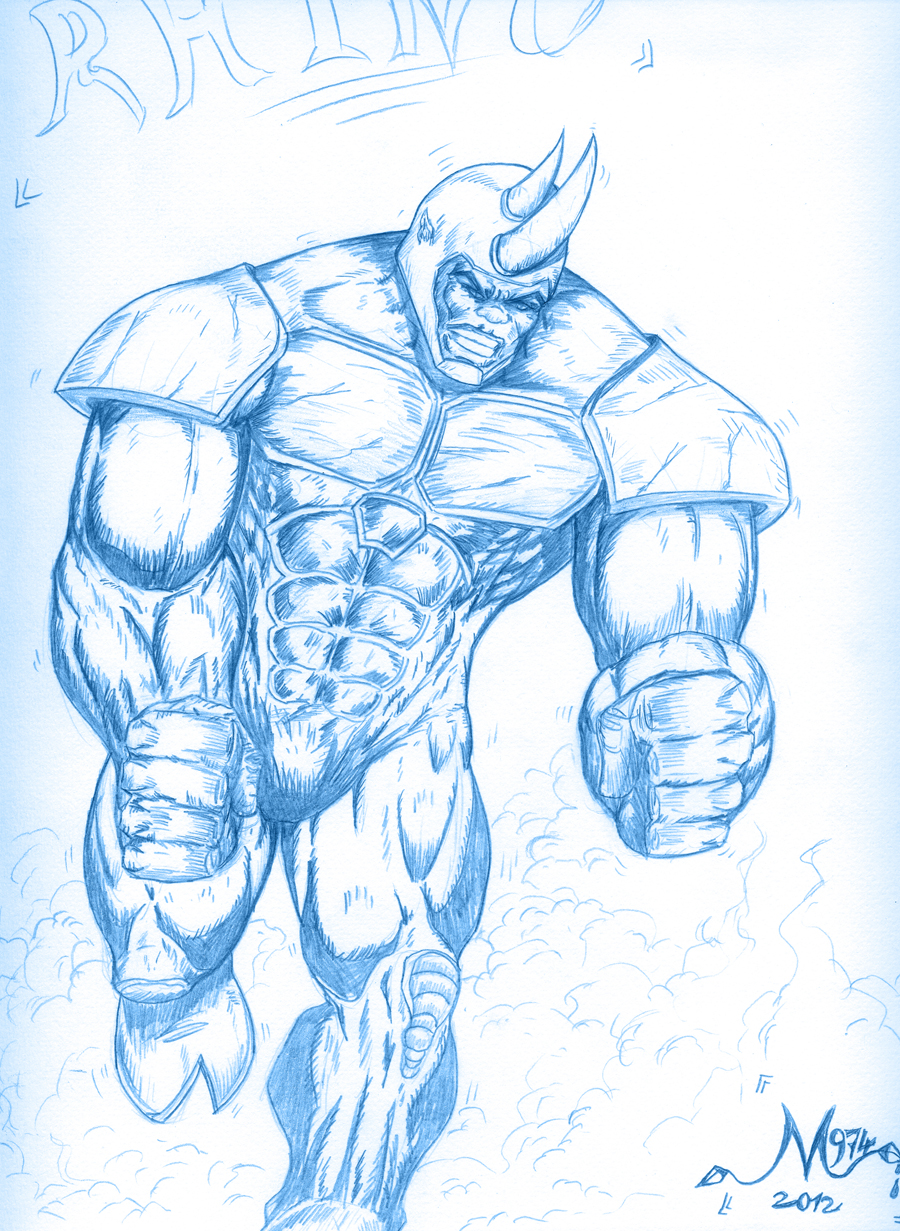 BLUE SKETCH  RHINO