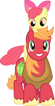 Apple Bloom on Big Mac's Shoulders Vector