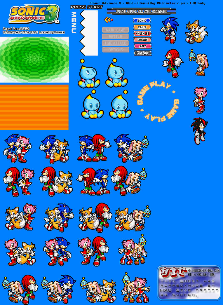 Sonic Advance 4 random sprites by TheBlueSpirit0 on DeviantArt