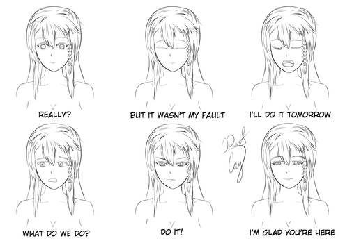 Manga Style Facial Expressions Part 2