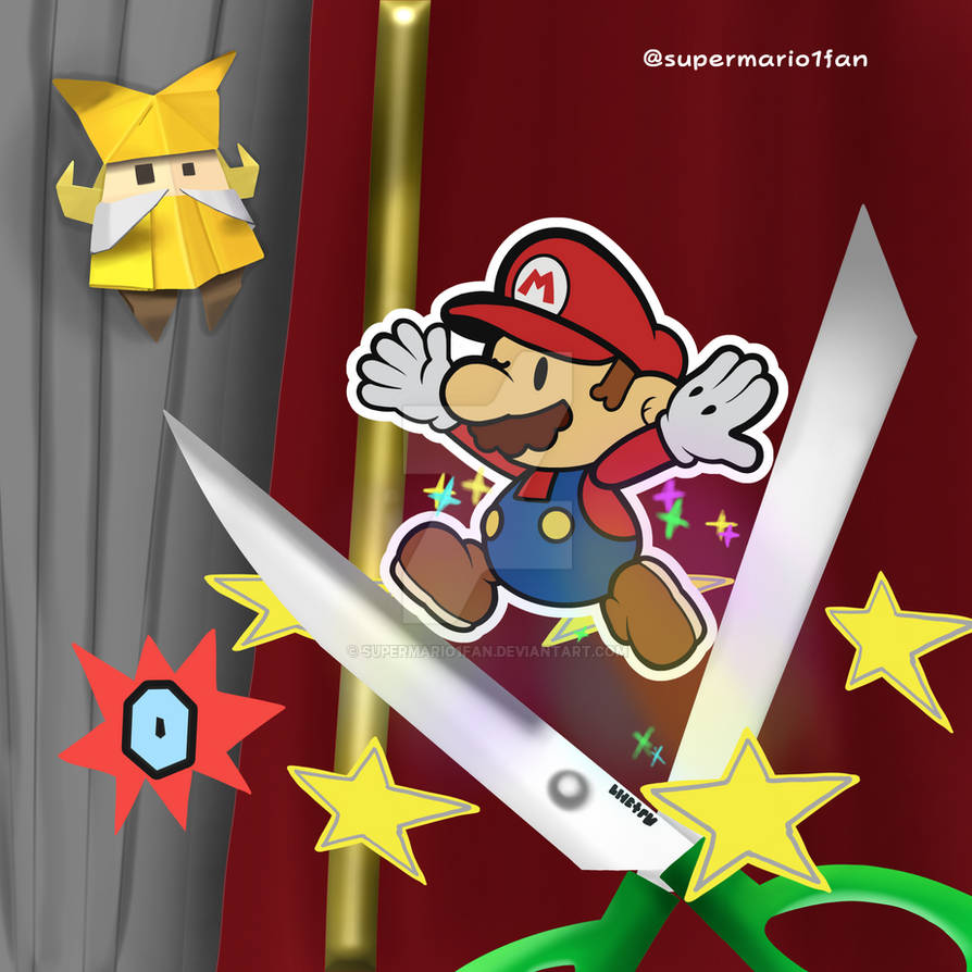 Paper Mario vs. Scissors (Fanart) by SuperMario1Fan on DeviantArt