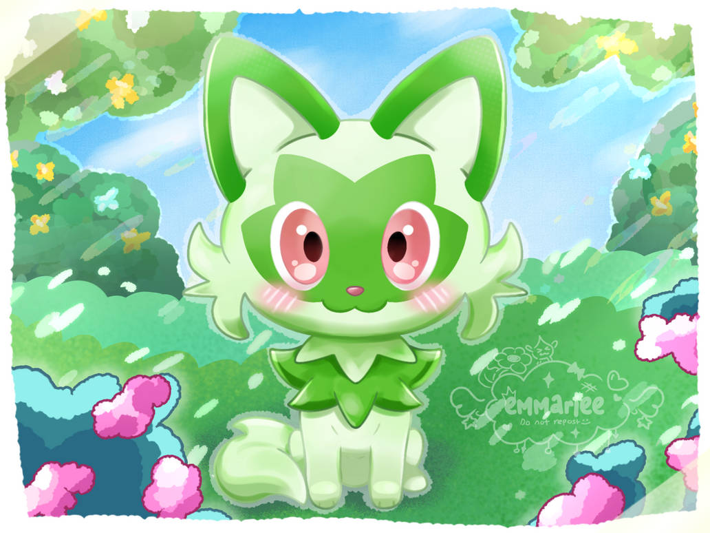 Sprigstito 906 Sprigatito Pokemon Fanart by emmariee by Bearitogirl on DeviantArt