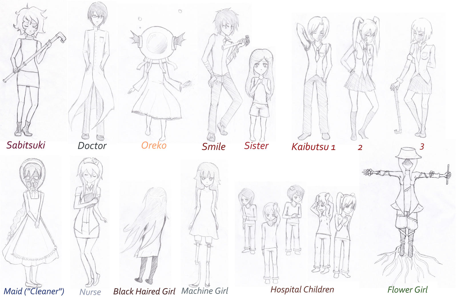.flow Character Concept Sketches by BlackRosePetals09 on DeviantArt