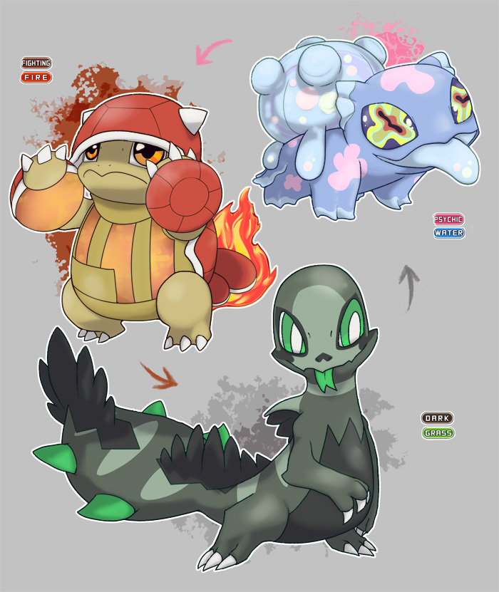 Unova Starters Regional Variant (updated) by Velink on DeviantArt