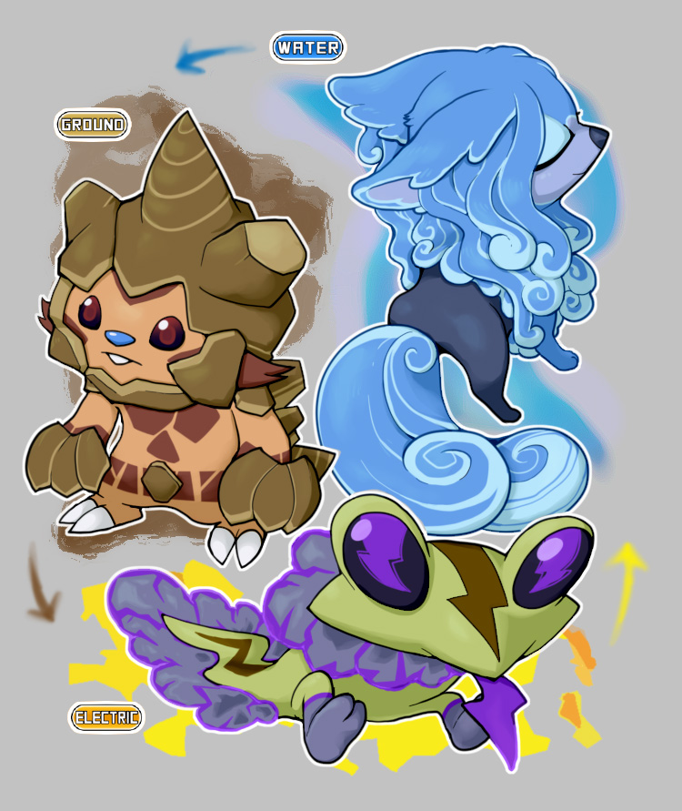 Kalos Starters Regional Variant (updated) by Velink on DeviantArt