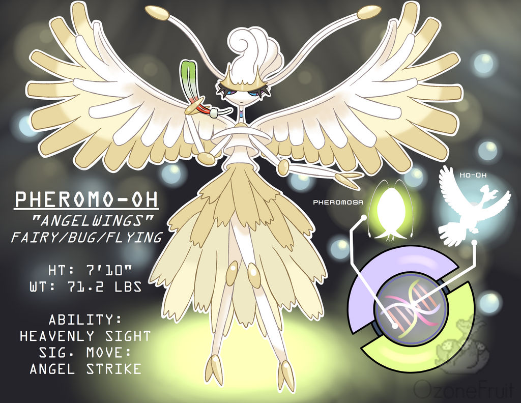 Pokemon Fusion! Pheromo-oh, Pheromosa + Ho-oh by OzoneFruit on DeviantArt
