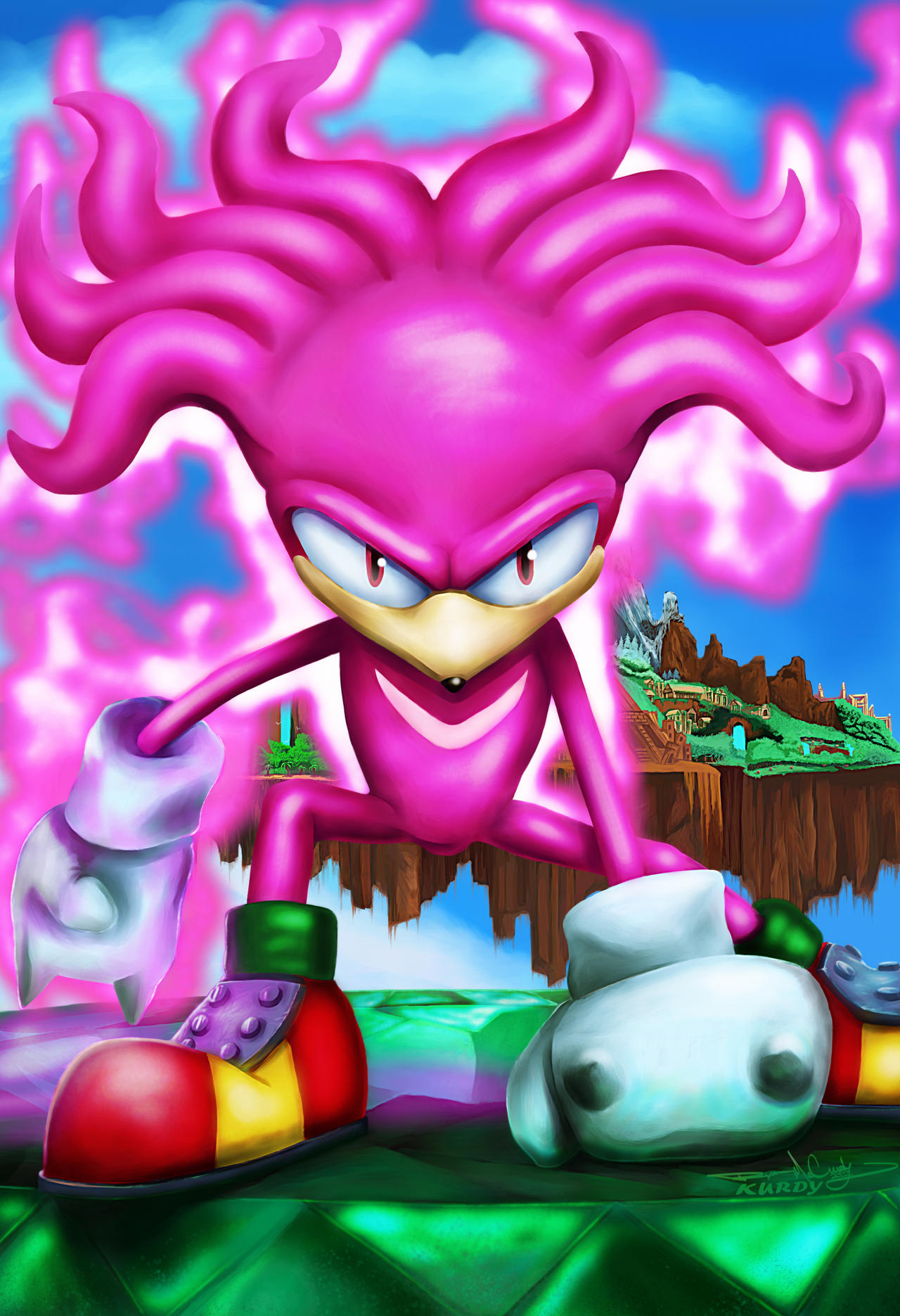 Hyper Knuckles Drawing Hyper Knuckles by lKurdyl on DeviantArt
