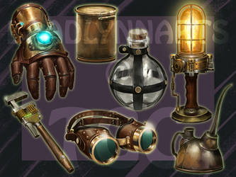 7 Steampunk Tabletop Objects [The Game Crafter]