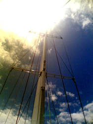 Bright mast in the Caribbean