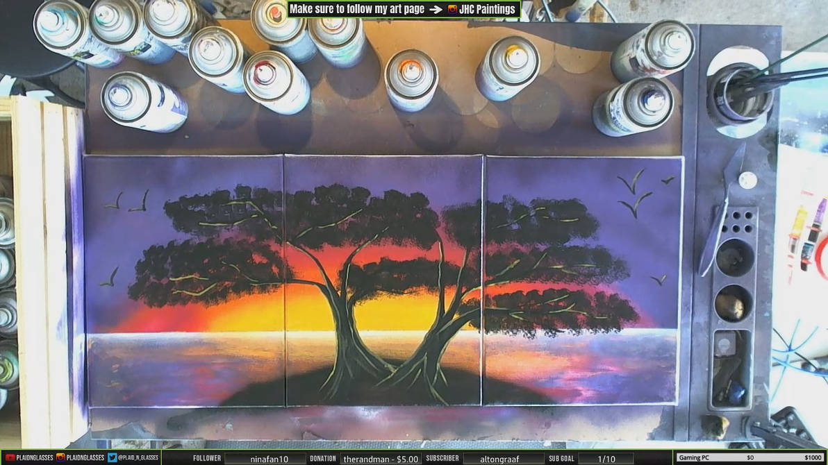 Three Piece Canvas Spray Paint Art by PlaidNGlasses on DeviantArt