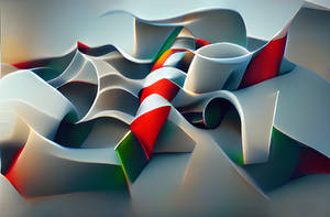 Wavy geometry render by Kazimir Malevich