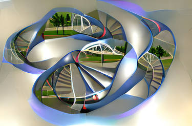 Intersecting Elliptical Spiral Walkways
