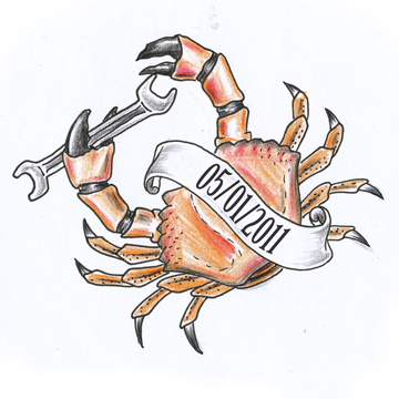 Crab tattoo design