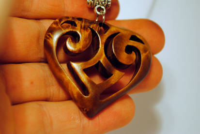 Wooden heart from birch burl