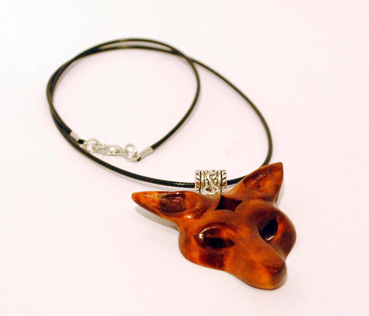 Handmade wolf head pendant
