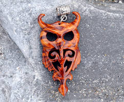 Wooden owl pendant