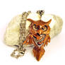 Wooden owl pendant