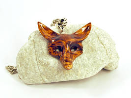 Wooden fox pendant