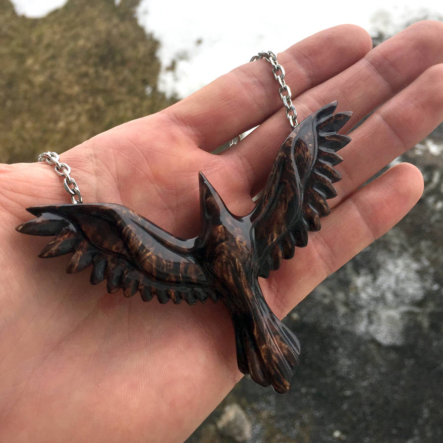 Done with the raven pendant! by JonasOlsenWoodcraft on DeviantArt