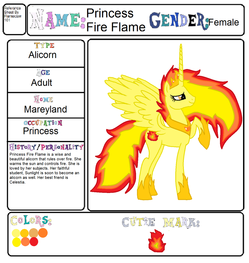 Mlp Fire MLP Princess Fire Flame by Flameclaw101 on DeviantArt