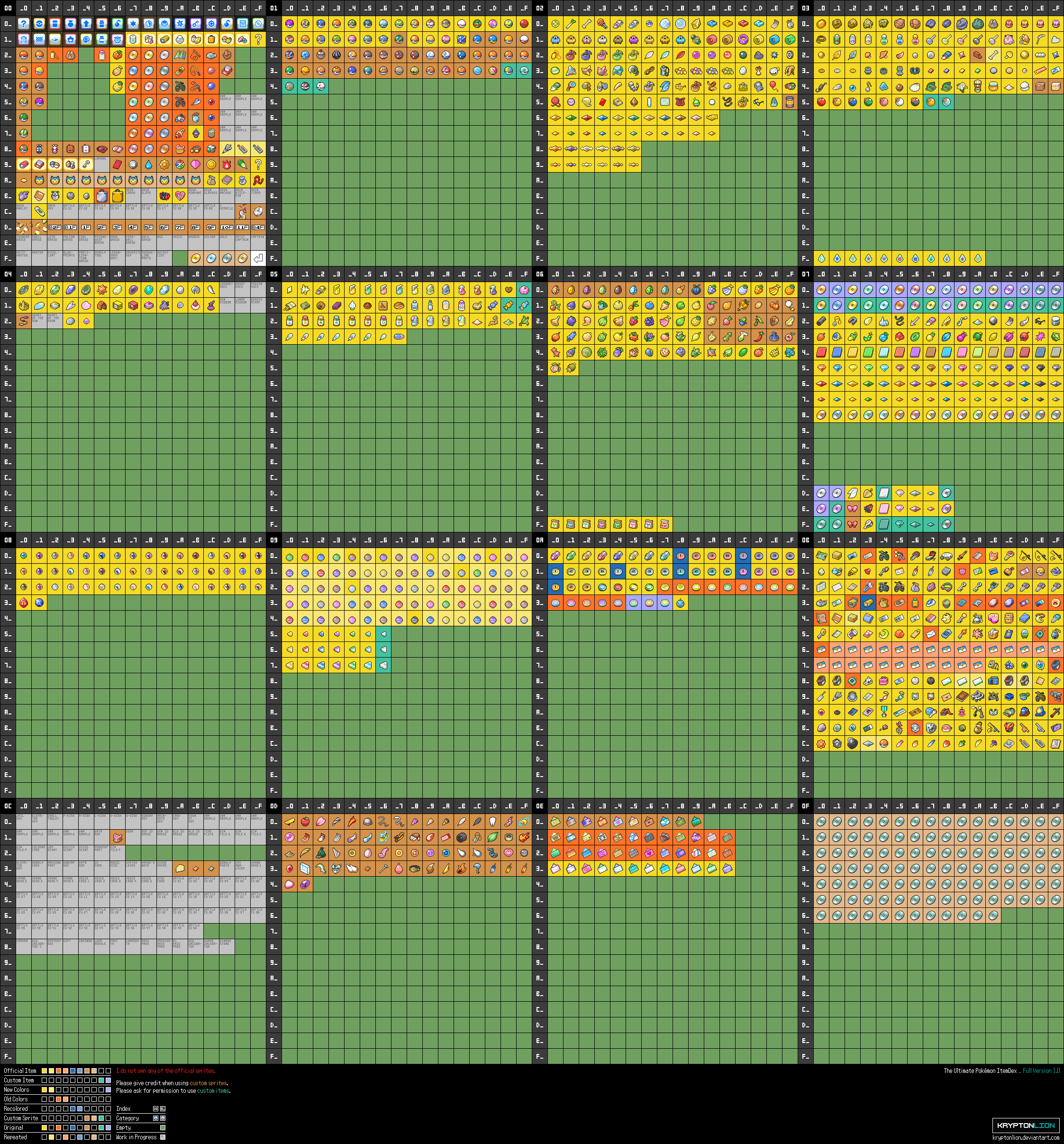 The Ultimate Pokemon ItemDex (Full Version 1.0)
