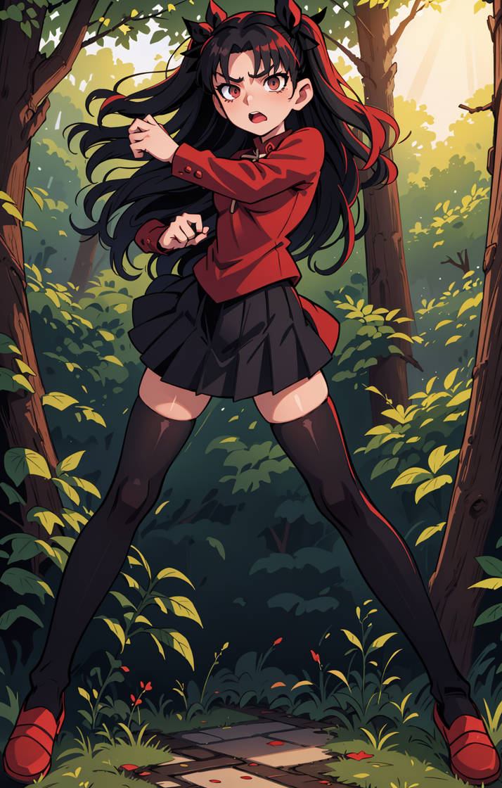 Comic Rin Read Rin Tohsaka in action - comic style by ArtUsingAi on DeviantArt