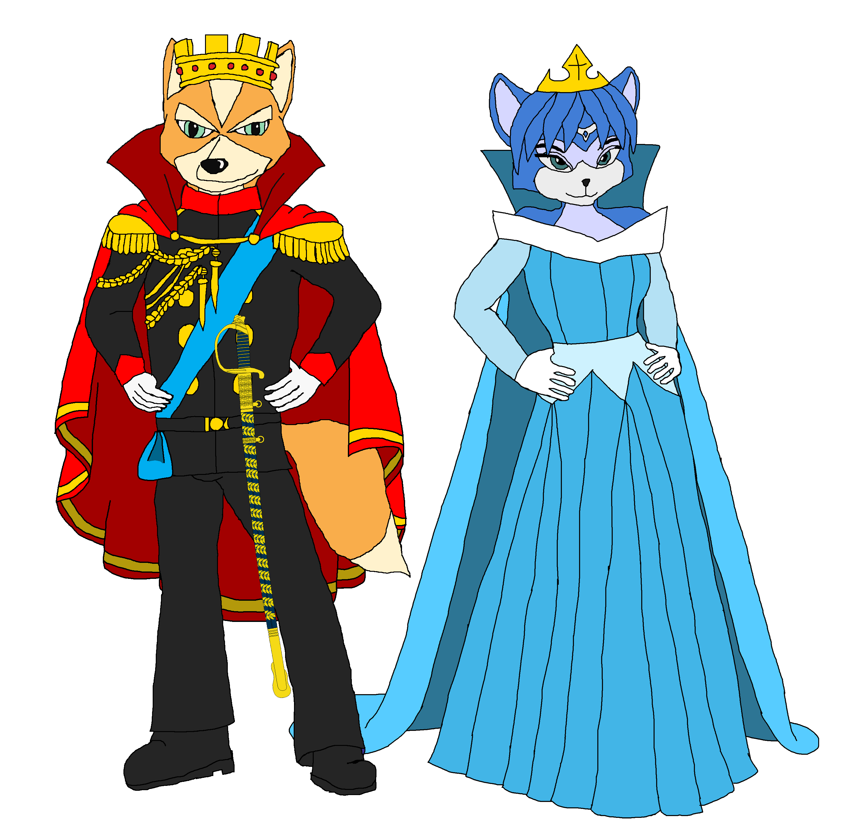 Prince Fox and Princess Krystal by KingLeonLionheart on DeviantArt