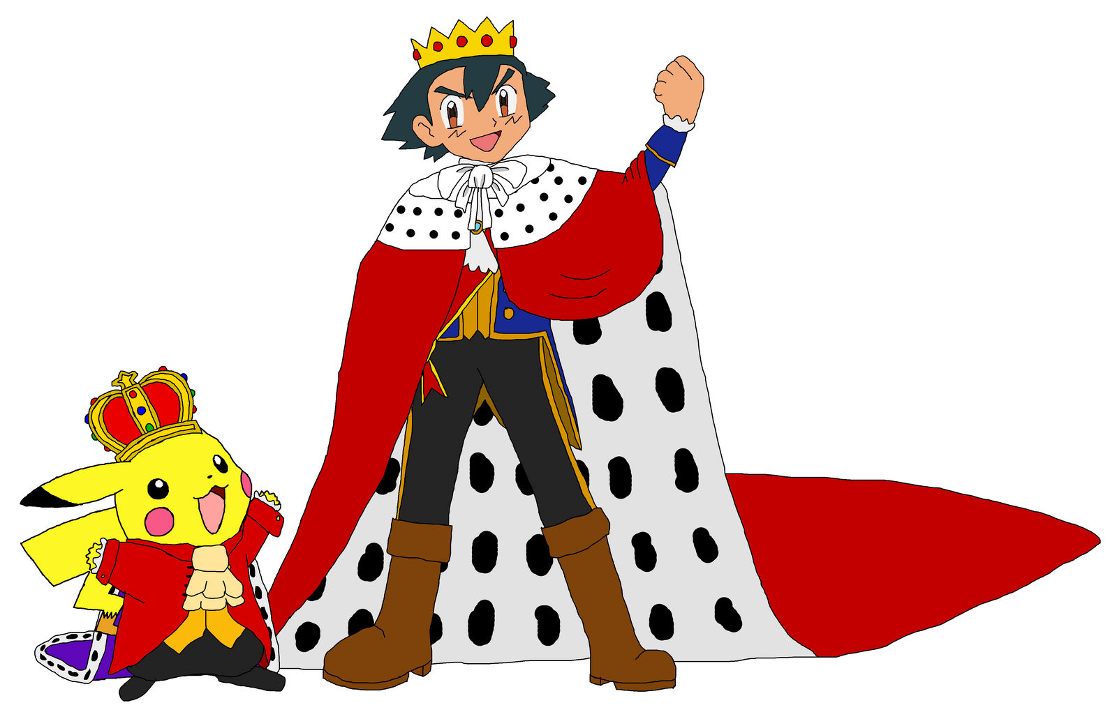 King Ash and King Pikachu