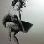 Charcoal Pencil Ballet Dance Drawing