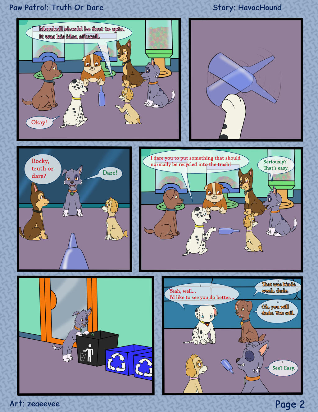 Paw Patrol Comic Truth or Dare Pg 2 by kreazea on DeviantArt