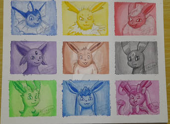 Eeveelutions Monochrome Painting