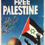 FREE PALESTINE poster, dove with olive branch and 