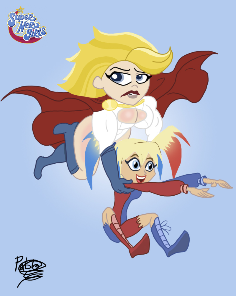 Dc Super Hero Girls Harley Quinn And Power Girl By Chibifurries