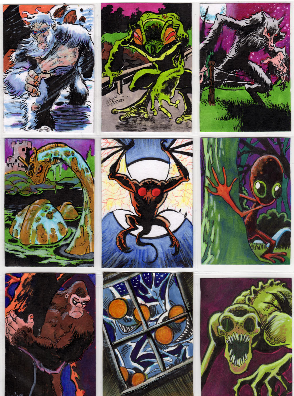 Cryptid Sketch Cards by TCBaldwin on DeviantArt