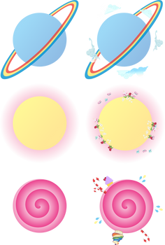 Pony planets set (2)