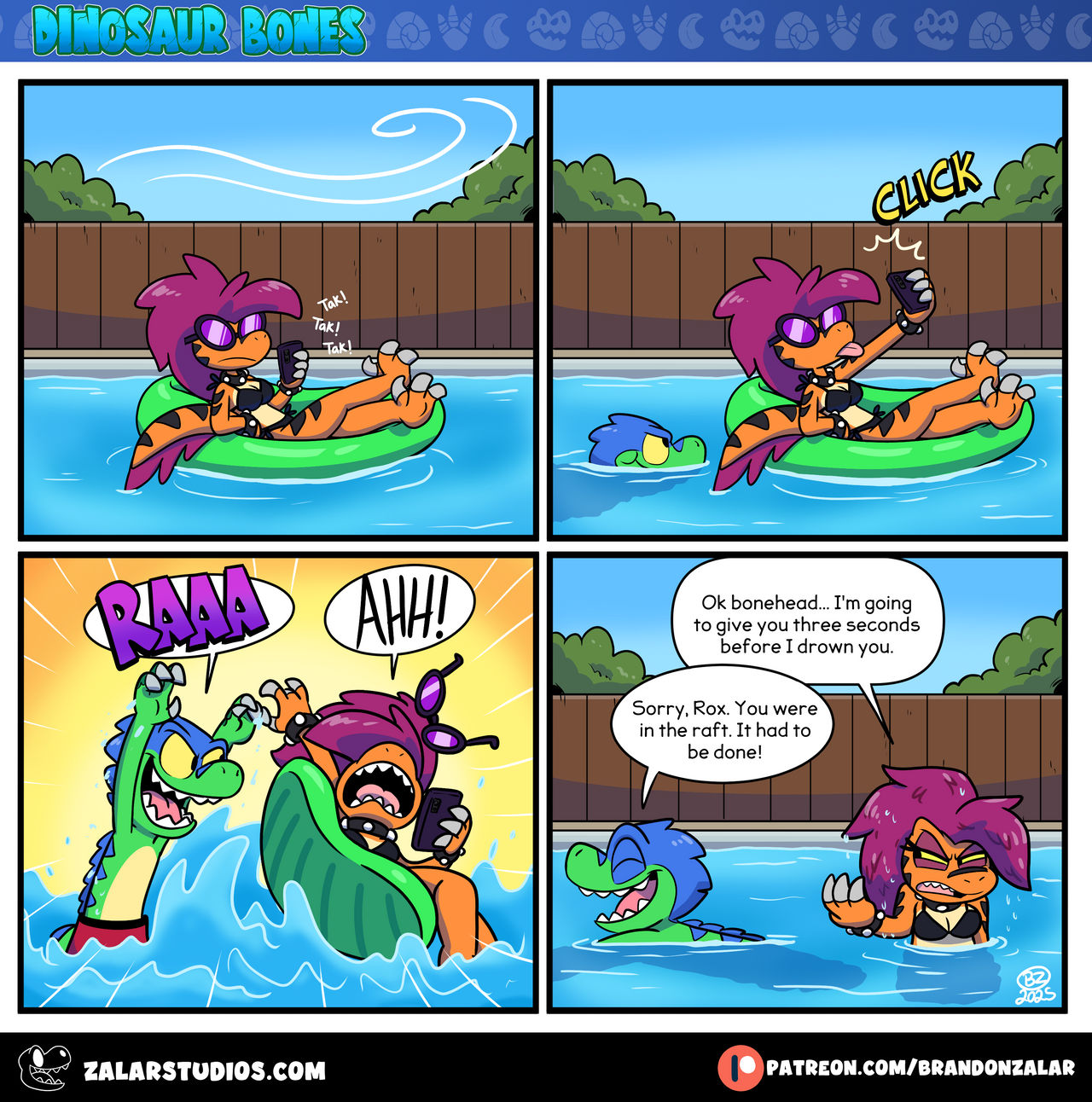 Dinosaur Bones: Raft Attack