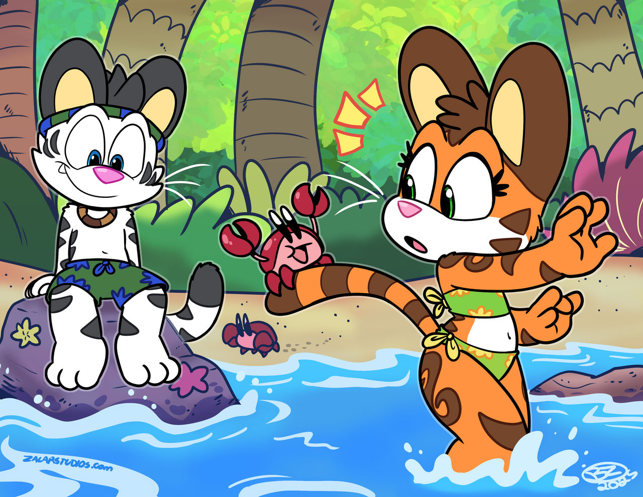 Tigers at the Beach