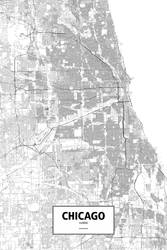 Chicago, Illinois (black on white) - Routelines