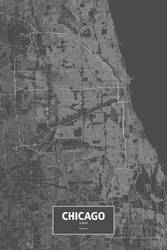 Chicago, Illinois (white on black) - Routelines