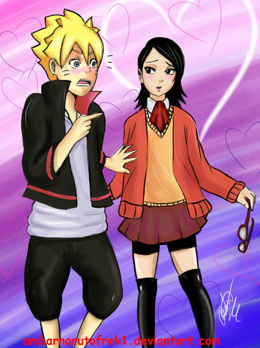 sarada and boruto flirt by ambarnarutofrek1 on DeviantArt