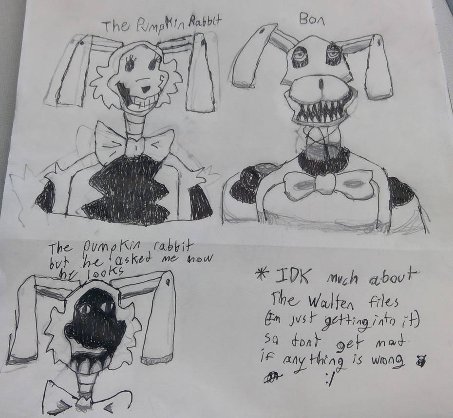 Drawing of The Pumpkin Rabbit and Bon by AwkwardArtist11 on DeviantArt