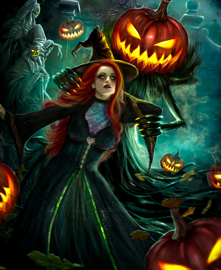 The Pumpkin and the Witch by lauraypablo on DeviantArt